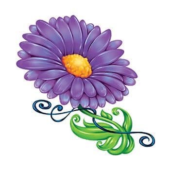Purple Flower Temporary Tattoo