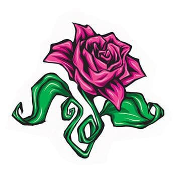 Purple Rose Temporary Tattoo