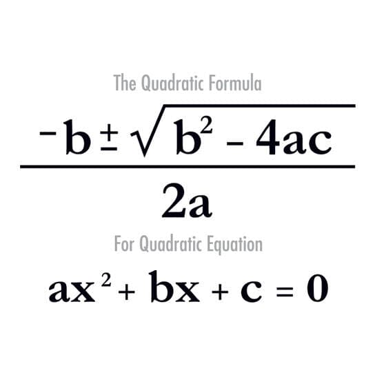 Quadratic Formula Temporary Tattoo