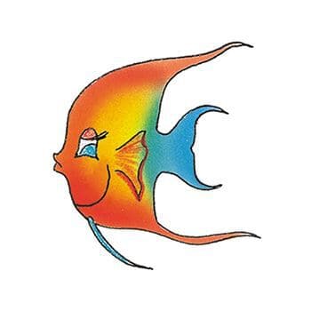Rainbow Angel Fish Temporary Tattoo