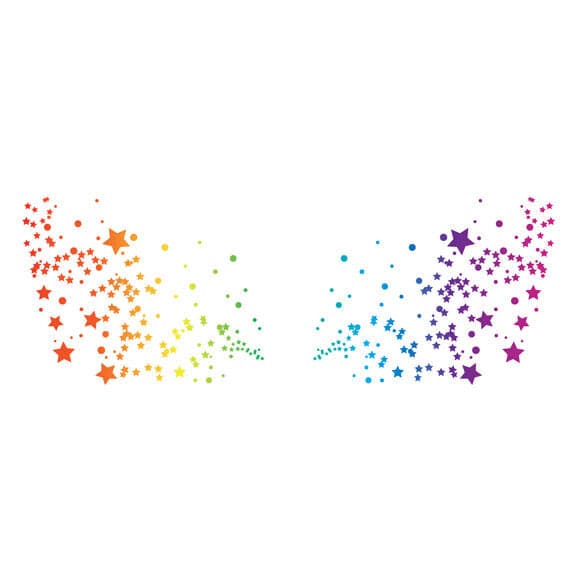 Metallic Rainbow Flashy Freckles Face Temporary Tattoo