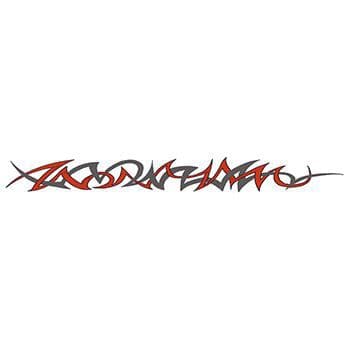 Red and Gray Band Tribal Temporary Tattoo