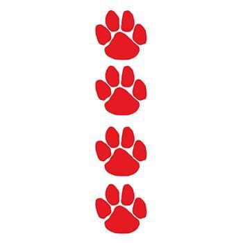 Red Paw Prints Temporary Tattoo Set