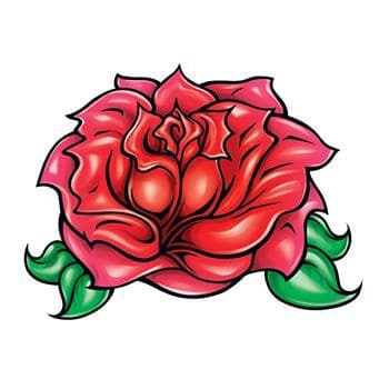 Red Rose Temporary Tattoo