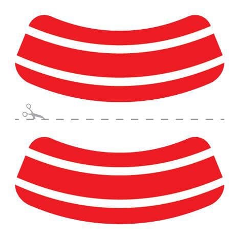 Red & White Eye Black Temporary Tattoo