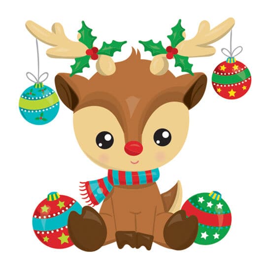 Reindeer with Ornaments Temporary Tattoo