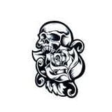 Rose Skull Day of the Dead Halloween Temporary Tattoo