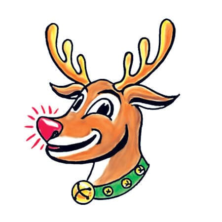 Rudolph Reindeer Temporary Tattoo