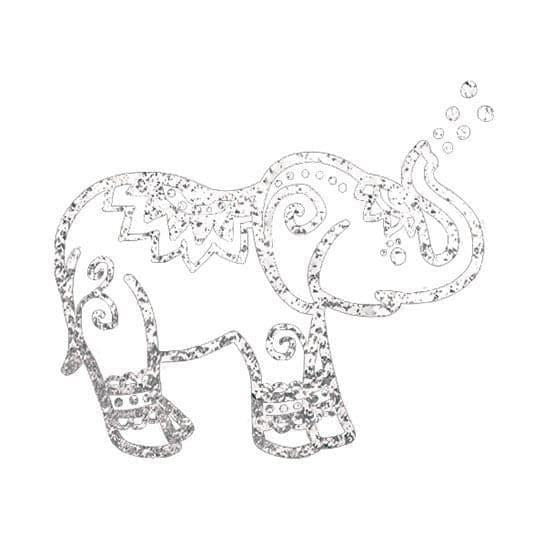 Silver Elephant Temporary Tattoo