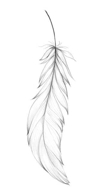 Simple Feather Temporary Tattoo