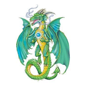 Smokin' Green Dragon Temporary Tattoo