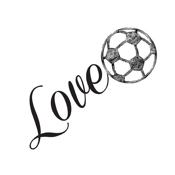 Love Soccer Temporary Tattoo