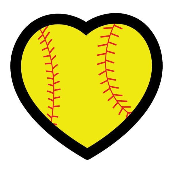Softball Heart Temporary Tattoo
