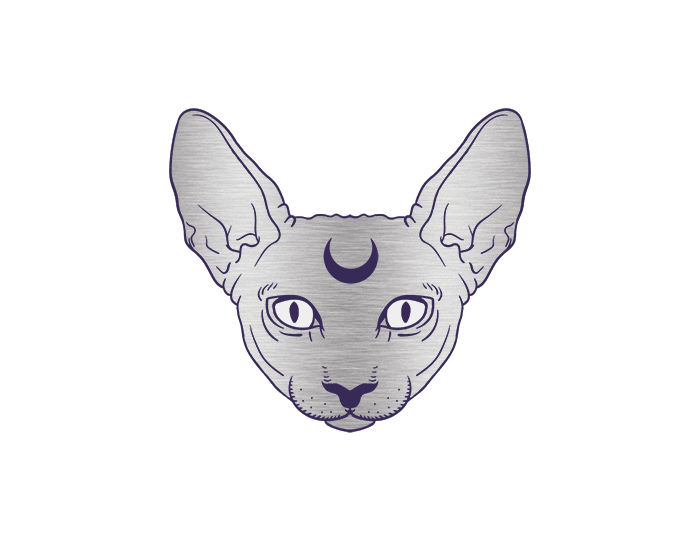 Metallic Sphinx Cat Temporary Tattoo