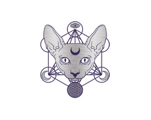 Metallic Mystic Sphinx Cat Temporary Tattoo