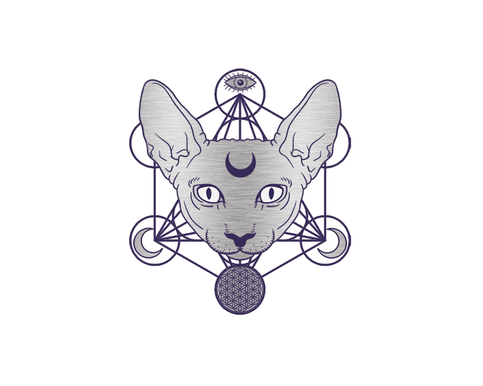 Metallic Mystic Sphinx Cat Temporary Tattoo