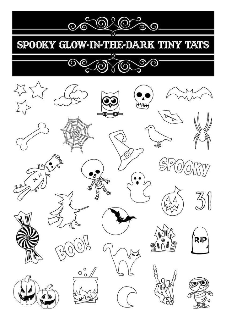 Spooky Glow-In-The-Dark Tiny Tats Temporary Tattoos
