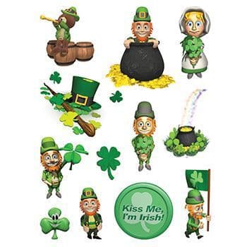 St. Patrick's Day Sheet of Temporary Tattoos