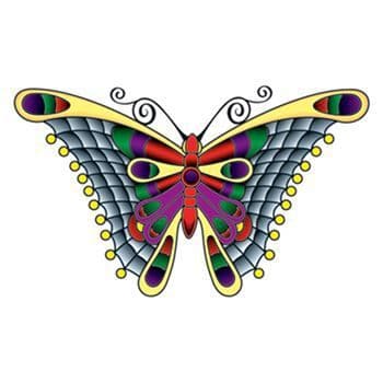 Stained Glass Butterfly Temporary Tattoo