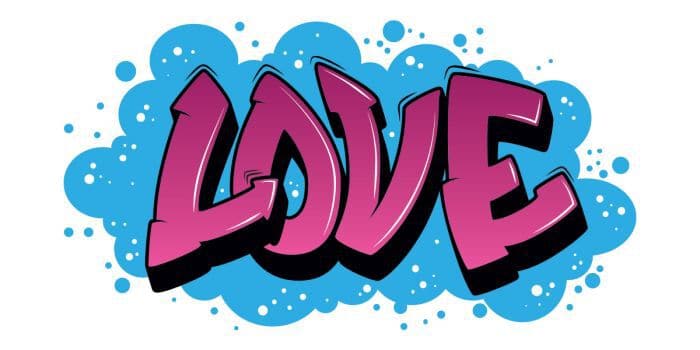 Graffiti Love Temporary Tattoo