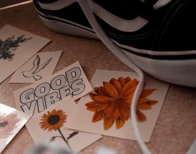 good vibes temporary tattoo