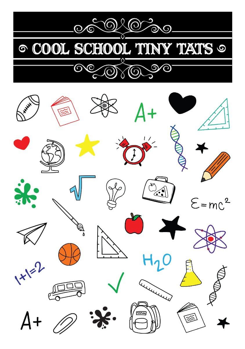 Cool School Tiny Tats Temporary Tattoos