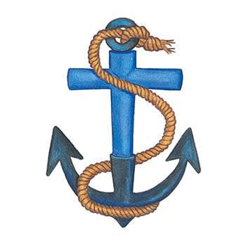 Traditional Anchor with Rope Temporary Tattoo