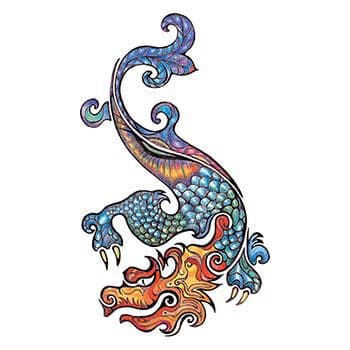 Traditional Dragon Temporary Tattoo