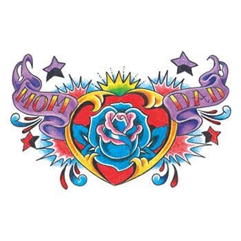 Traditional Mom and Dad Temporary Tattoo