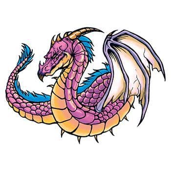 Traditional Purple Dragon Temporary Tattoo