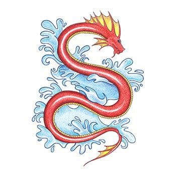 Traditional Sea Snake Temporary Tattoo