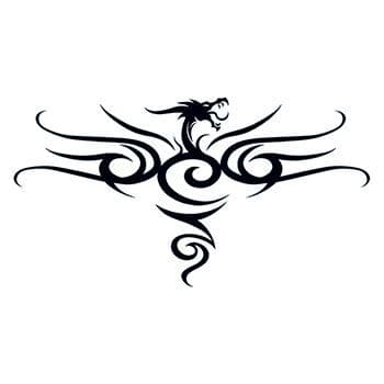 Tribal Black Dragon Back Temporary Tattoo