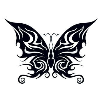 Tribal Bold Butterfly Temporary Tattoo