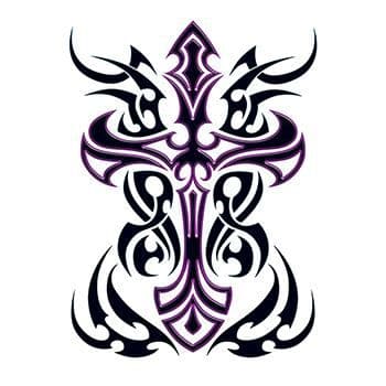Tribal Cross Temporary Tattoo