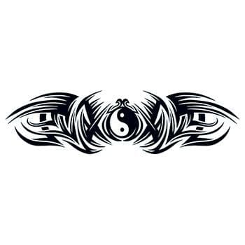 Tribal Duality Lower Back Temporary Tattoo