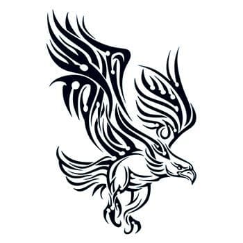 Tribal Falcon Temporary Tattoo