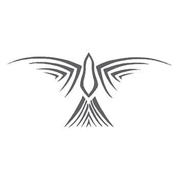 Tribal Gray Bird Design Temporary Tattoo