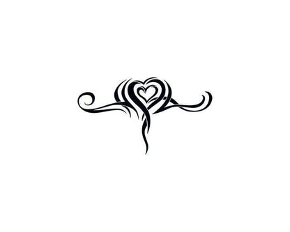 Tribal Heart Lower Back Temporary Tattoo