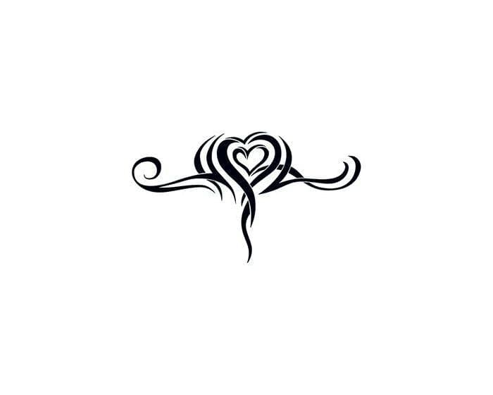 Tribal Heart Lower Back Temporary Tattoo