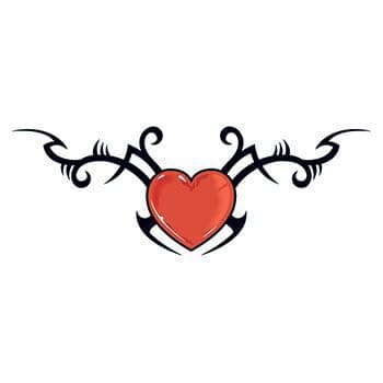 Tribal Heart with Barbed Wire Temporary Tattoo