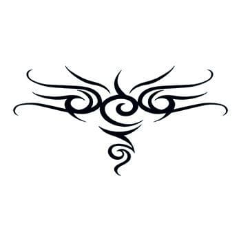 Tribal Hieroglyph Lower Back Temporary Tattoo