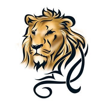 Tribal Lion Temporary Tattoo