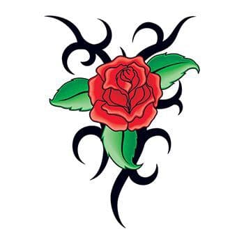Tribal Rose Design Temporary Tattoo