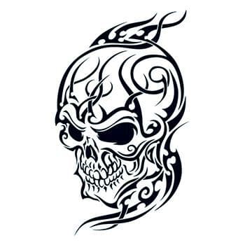 Tribal Skull Temporary Tattoo