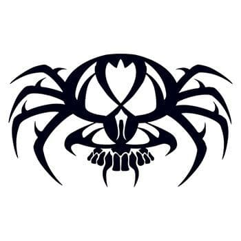 Tribal Spider Skull Temporary Tattoo