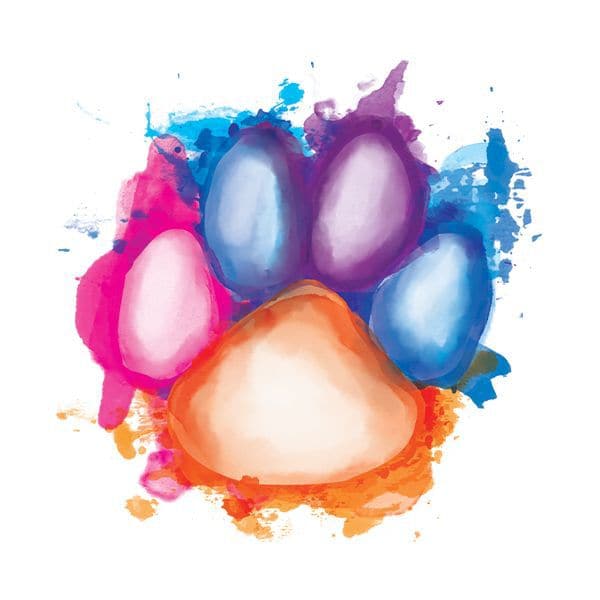 Watercolor Paw Print Temporary Tattoo