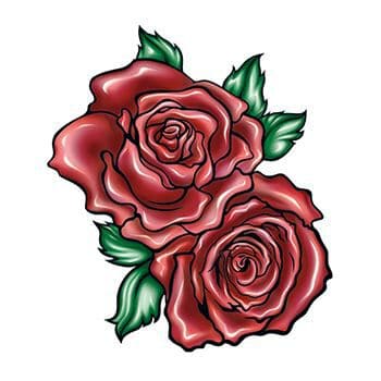 Two Red Roses Temporary Tattoo