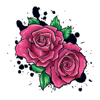 Two Roses Temporary Tattoo
