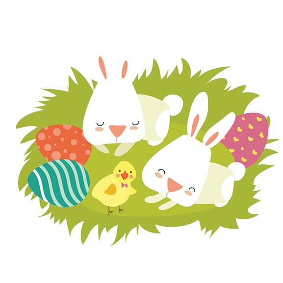 Bunny Easter Egg Hunt Temporary Tattoo