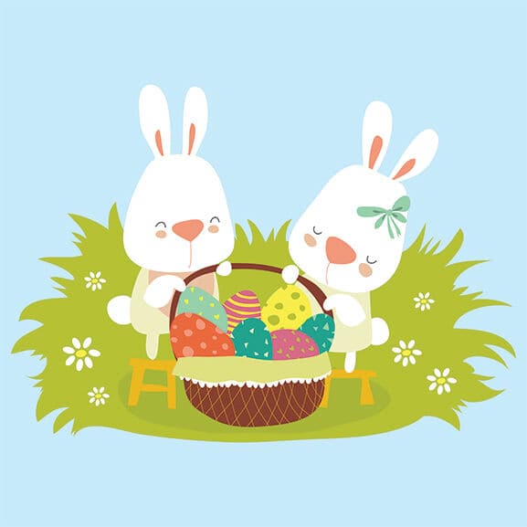 Bunnies with Easter Basket Temporary Tattoo